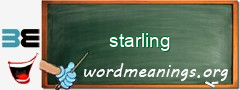 WordMeaning blackboard for starling